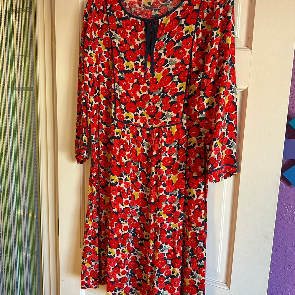 Size 14 Cath Kidston Floral Red Dress